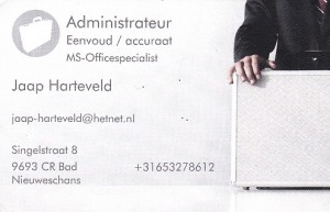 visitekaartje contact gegevens